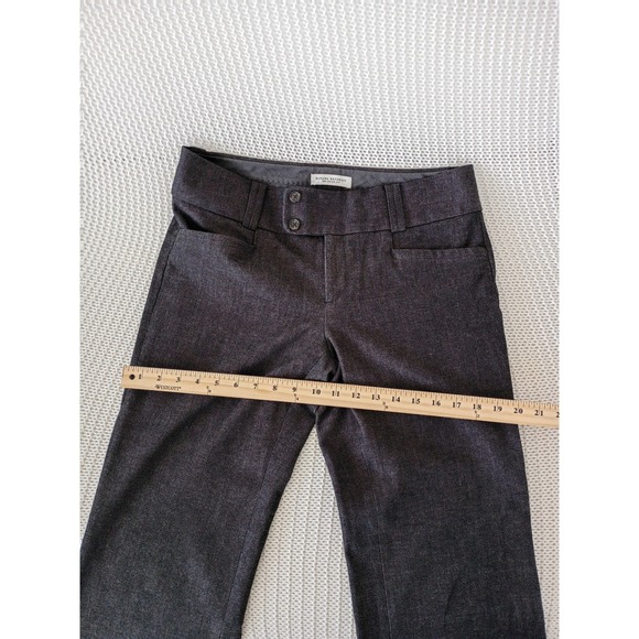 Banana Republic Sloan Textured Wide Leg Trousers 30x33 Charcoal Brown Offce Tall - Picture 11 of 16